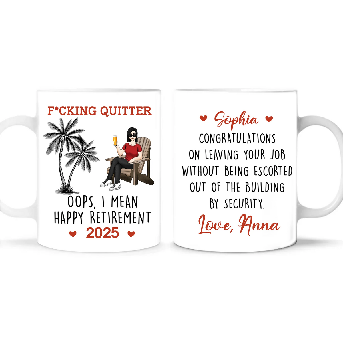 I Mean Happy Retirement - Personalized Accent Mug, Retirement Gift, Funny Mug