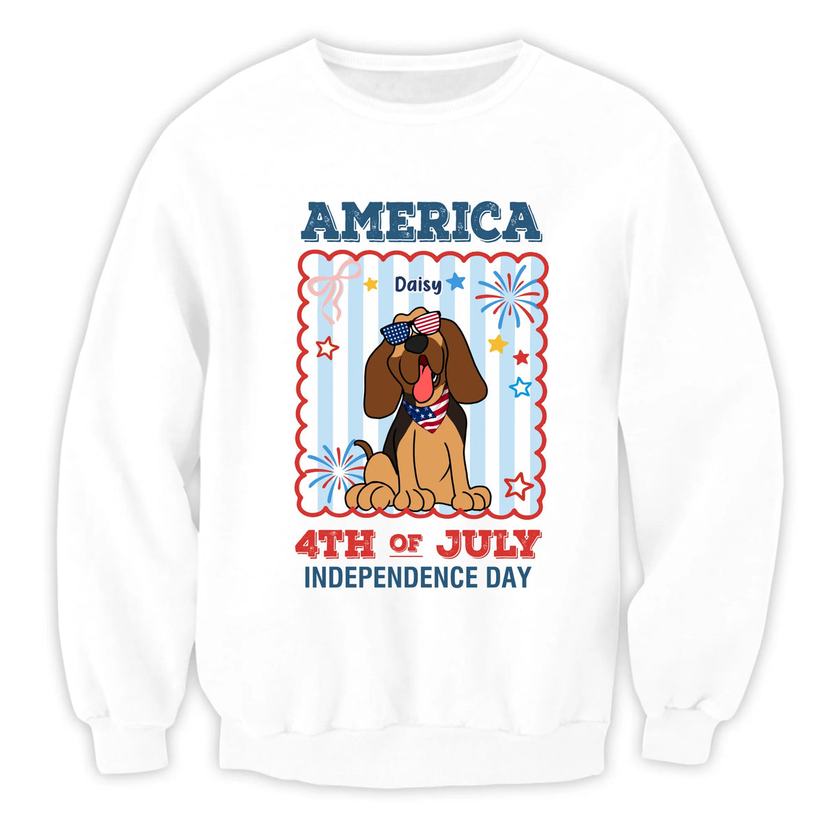 Custom Dog America 4th Of July - Personalized T-Shirt, Gift For Dog Lover