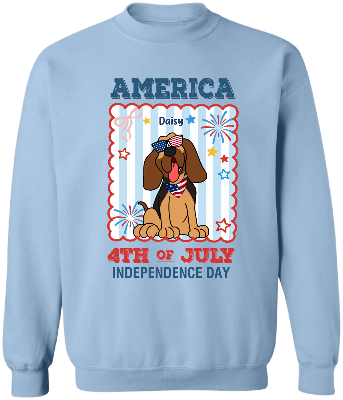 Custom Dog America 4th Of July - Personalized T-Shirt, Gift For Dog Lover