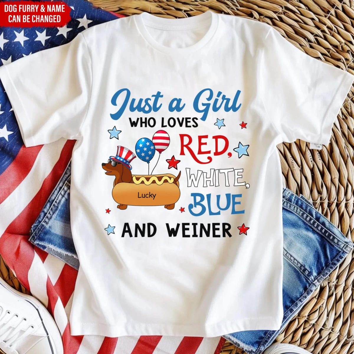 4th Of July Just A Girl Who Loves Red White Blue and Weiner mk ads