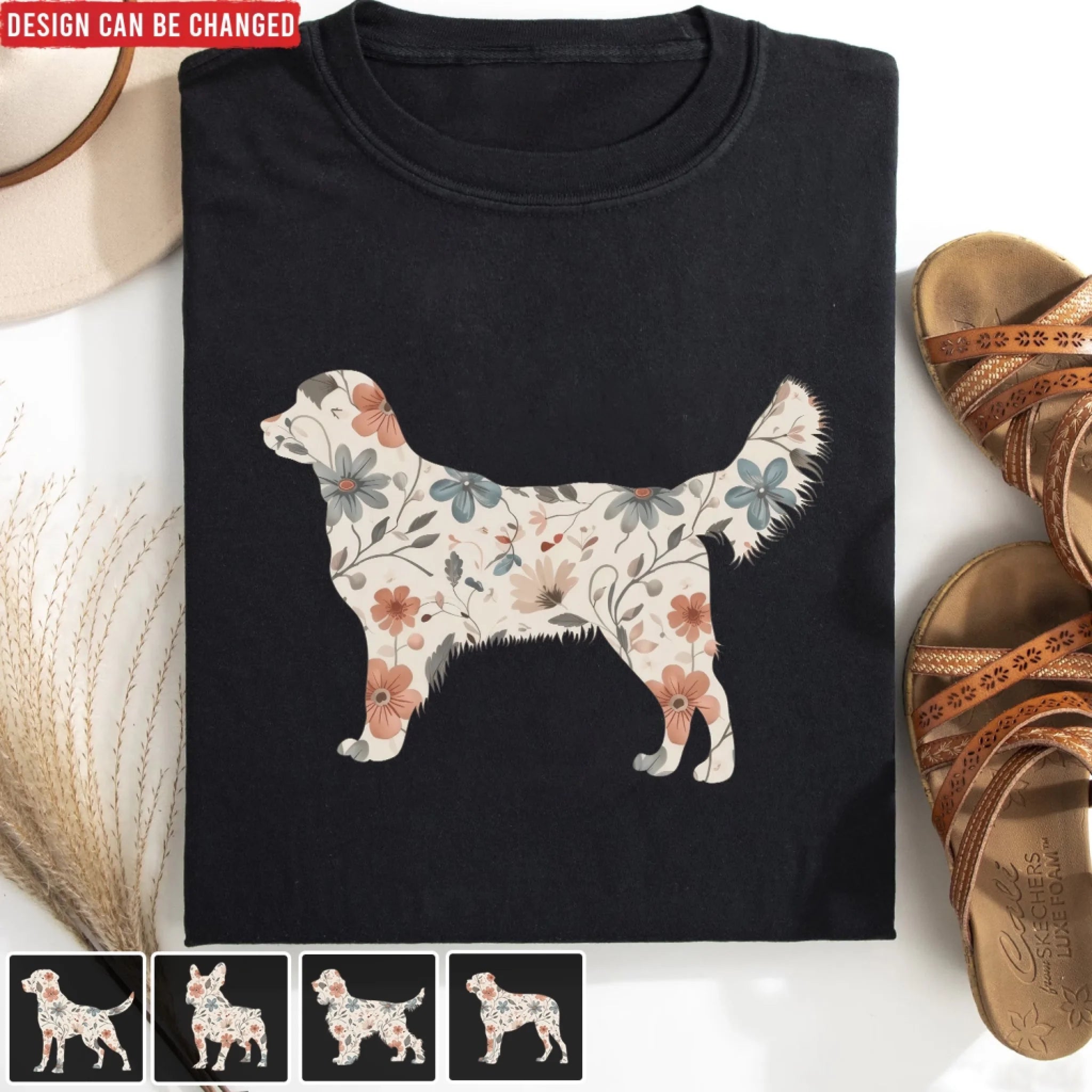 Floral Dog Breed - Personalized T-Shirt, Gift For Dog Lovers, Dog Owner Mama Gift