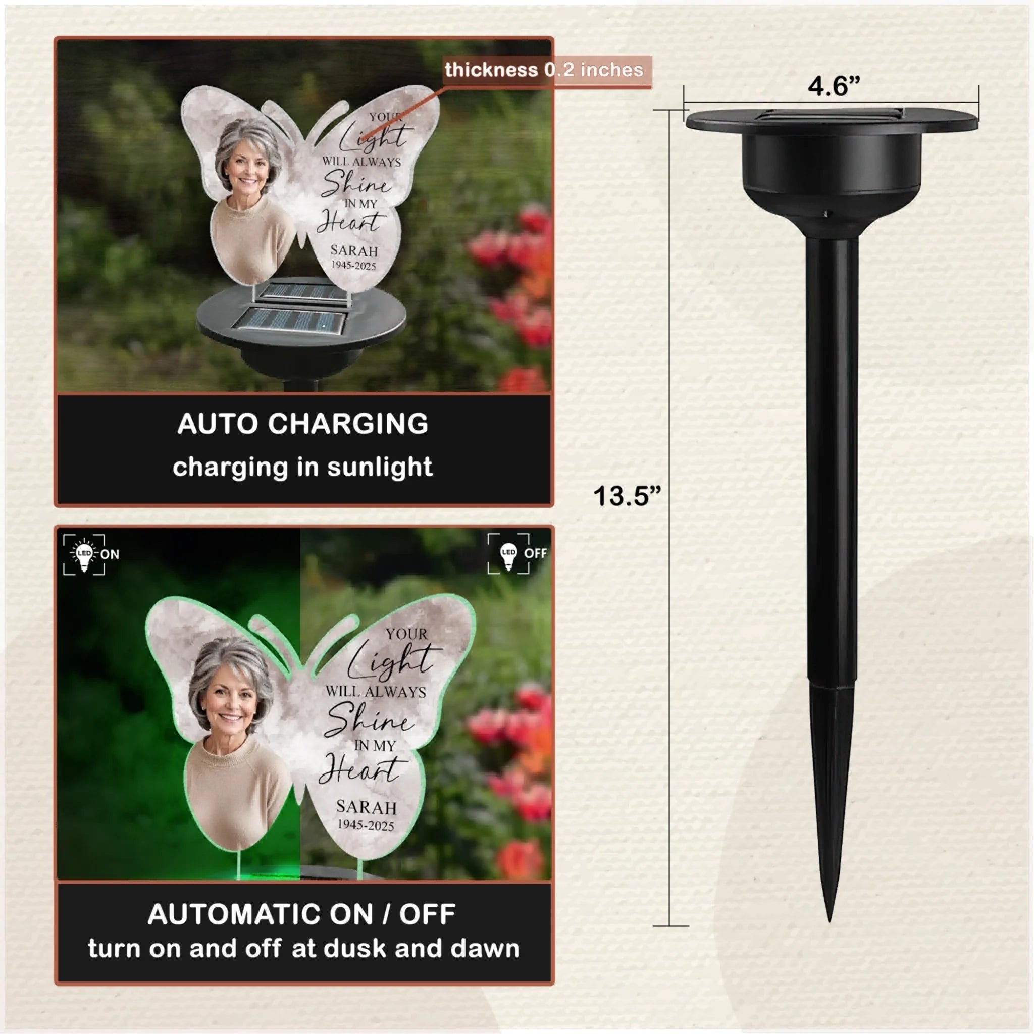 Butterfly Memorial Gift, Your Light Will Always Shine In My Heart mk 4