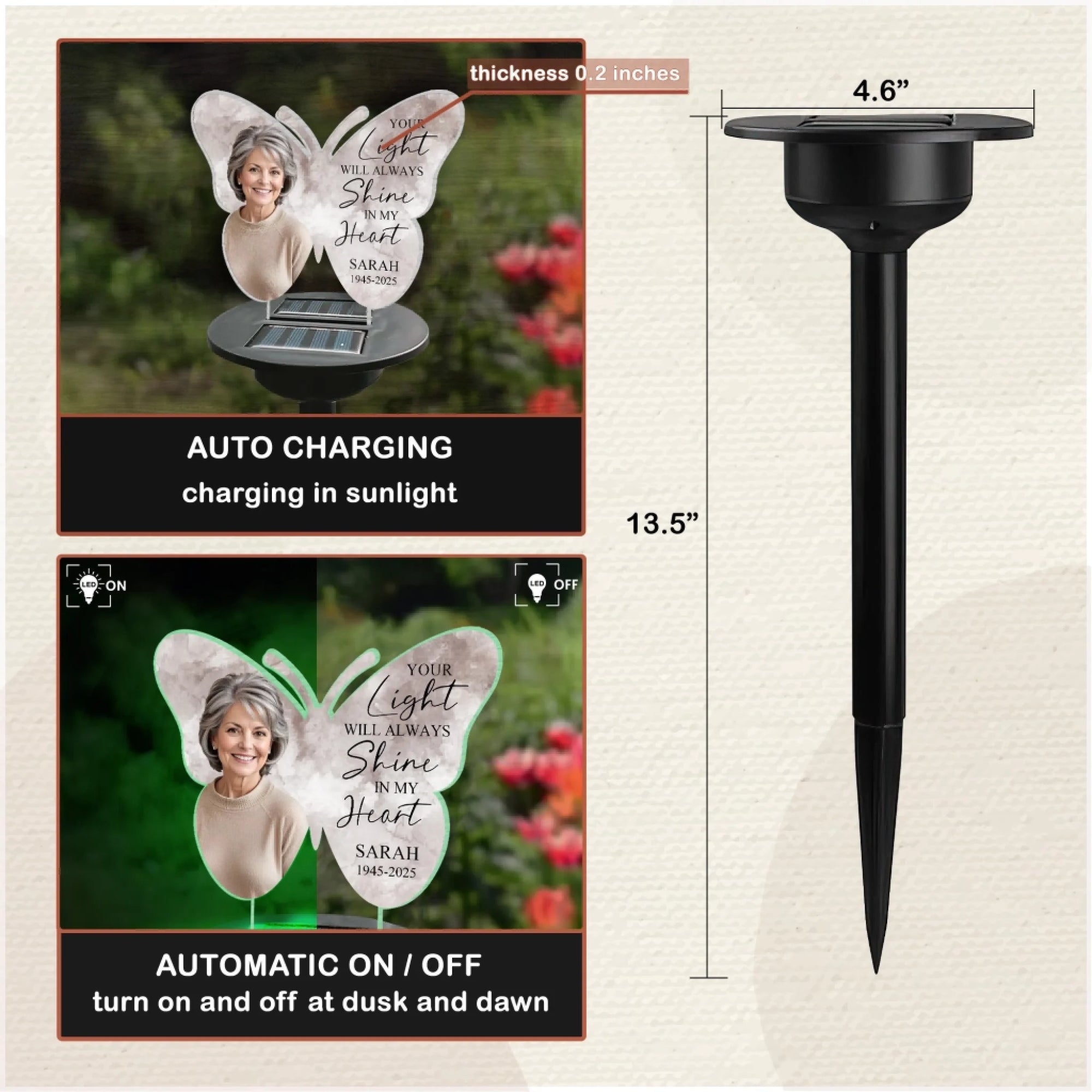 Butterfly Memorial Gift, Your Light Will Always Shine In My Heart mk 4