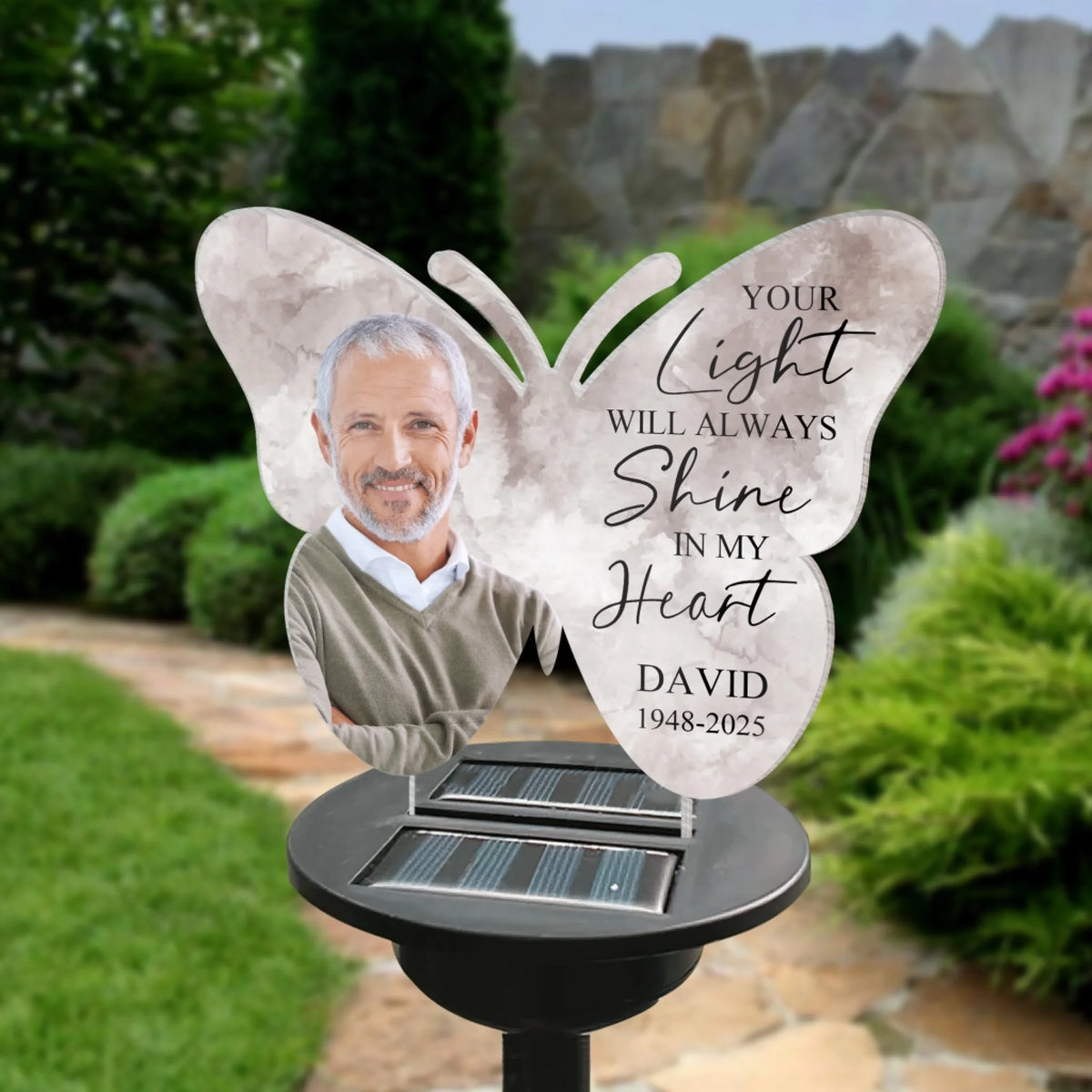 Butterfly Memorial Gift, Your Light Will Always Shine In My Heart mk 1