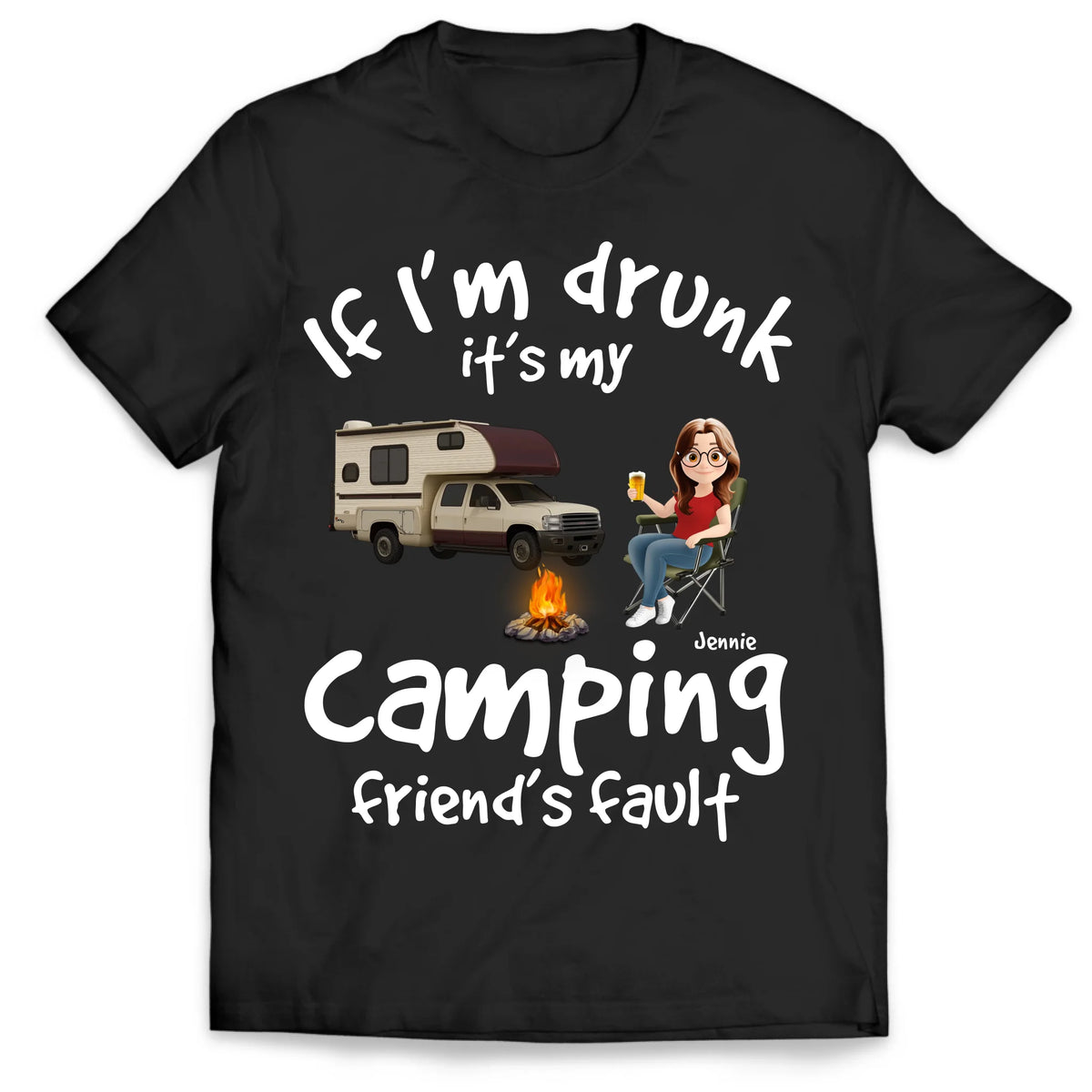 It’s My Camping Friend’s Fault - Personalized T-Shirt, Camping Gift For Camping Lovers