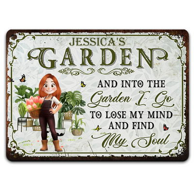 And Into The Garden I Go - Personalized Metal Sign, Gift for Gardener, Plant Lover Gift