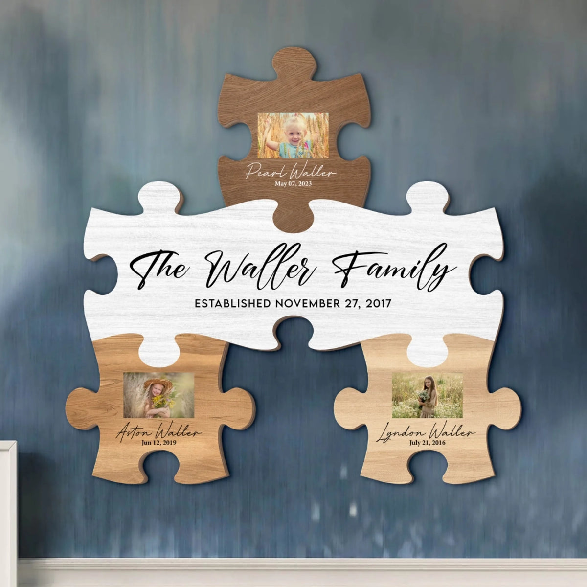 Family Name Puzzle - Personalized Wood Sign, Gift For Family