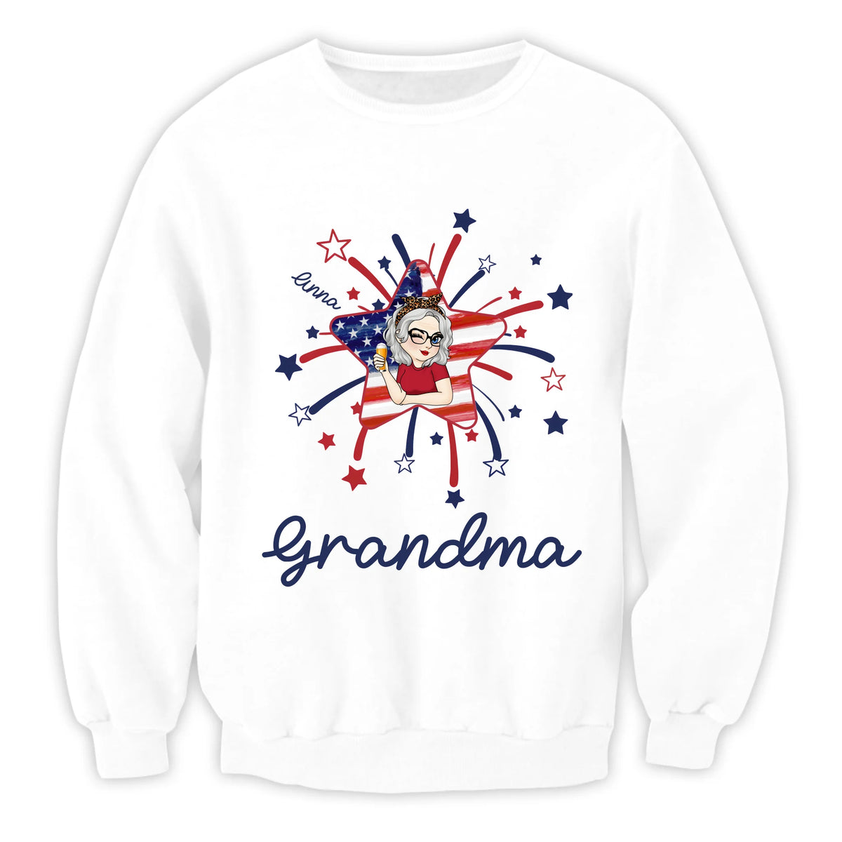 Firepit 4th Of July Grandma - Personalized T-Shirt, Gift For Grandma