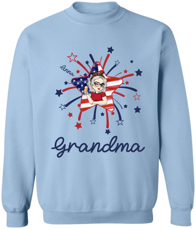 Firepit 4th Of July Grandma - Personalized T-Shirt, Gift For Grandma