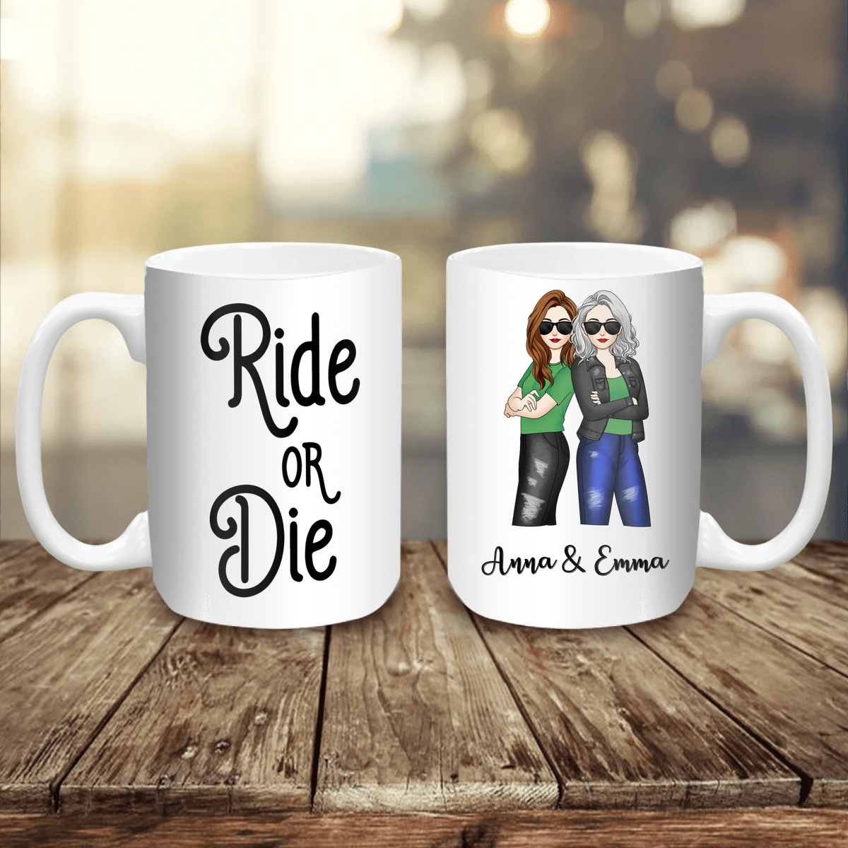 Ride Or Die  - Personalized Mug, Gifts For Best Friend, Gift Idea Custom Coffee Mug