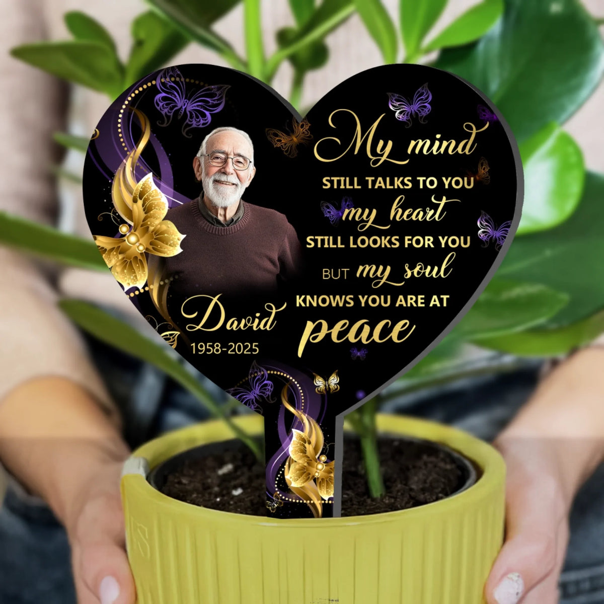 My Soul Knows You Are At Peace - Personalized Garden Stake, Sympathy Gift, Memorial Gift for Loss Of Loved One