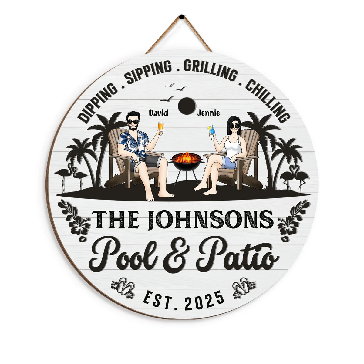 Pool &amp; Patio Round Sign mk 4