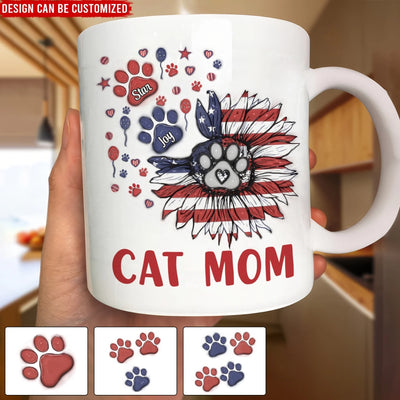 My Therapist Has Paws - Personalized 3D Inflated Mug, Gift For 4th Of July