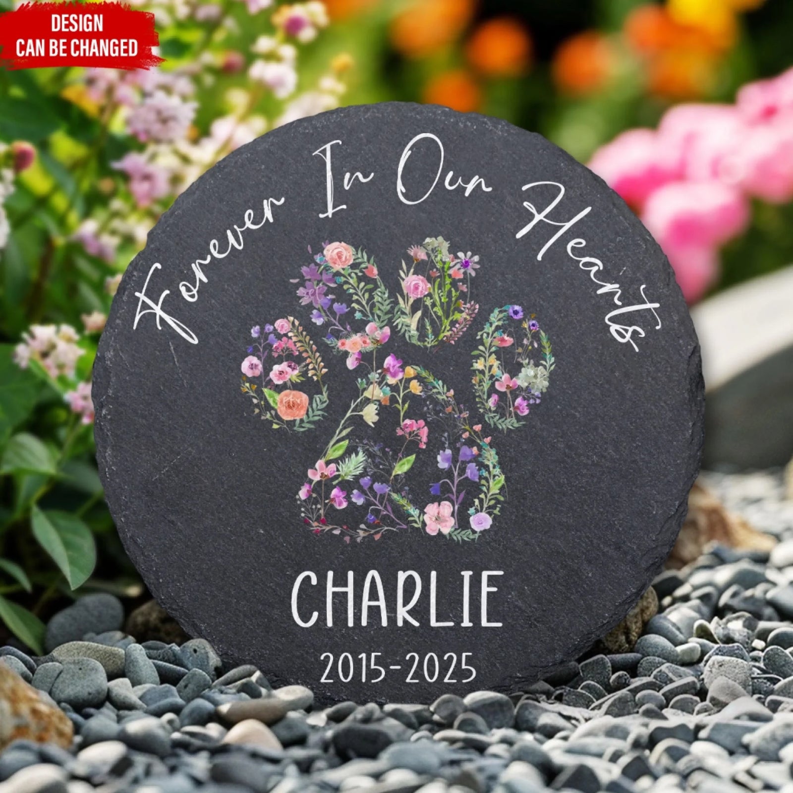 Forever In Our Hearts - Personalized Memorial Stone, Gift For Loss Of Pet