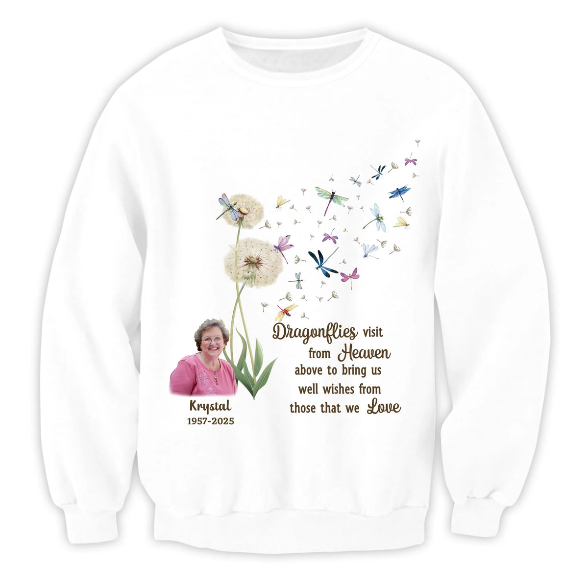 Dragonflies Visit From Heaven Above To Bring Us Well Wishes From Those That We Love - Personalized T-Shirt, Memorial Gift