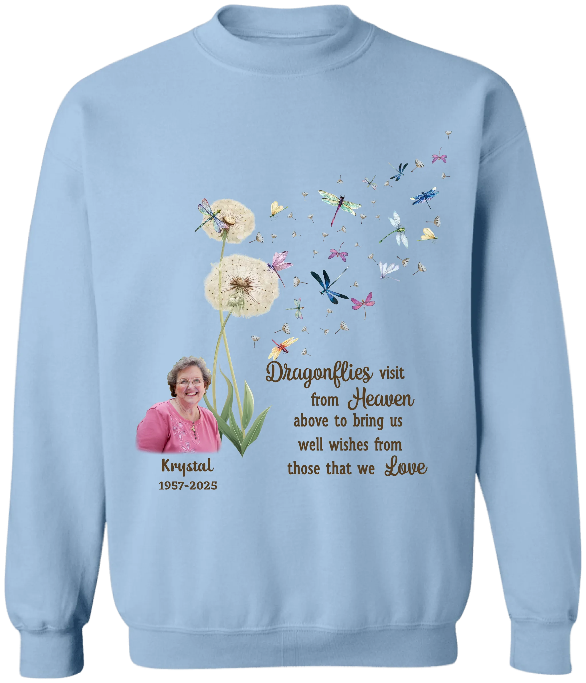 Dragonflies Visit From Heaven Above To Bring Us Well Wishes From Those That We Love - Personalized T-Shirt, Memorial Gift