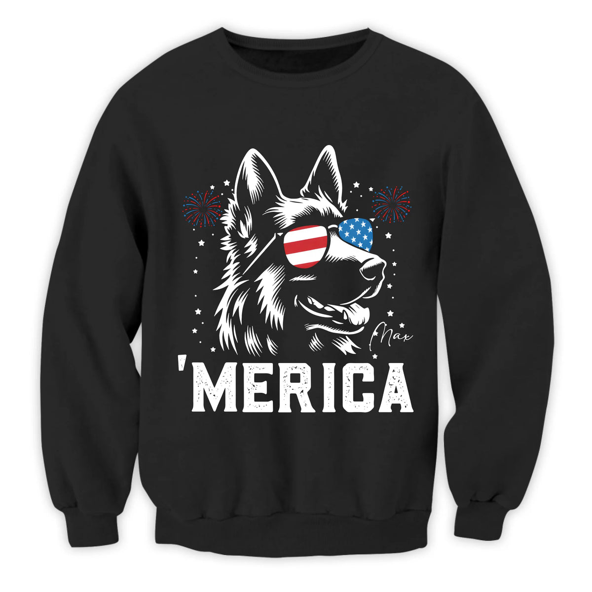 Dog 'Merica - Personalized T-Shirt, 4th Of July Dog Gift