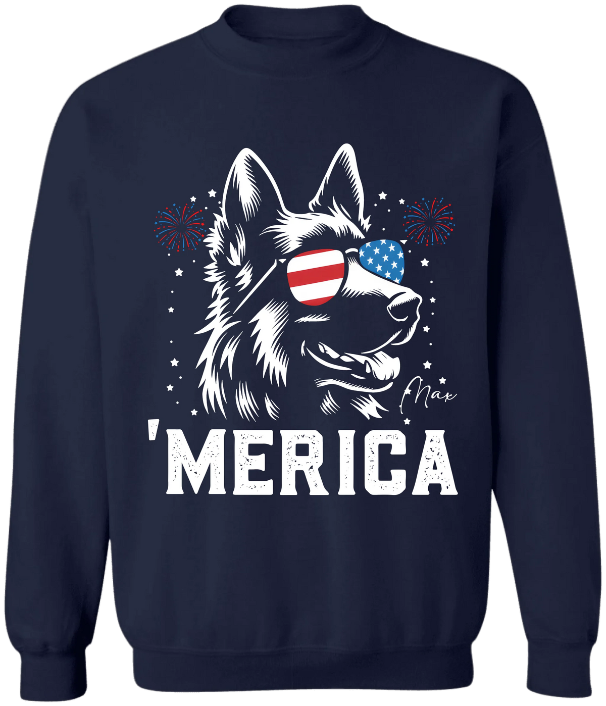 Dog 'Merica - Personalized T-Shirt, 4th Of July Dog Gift