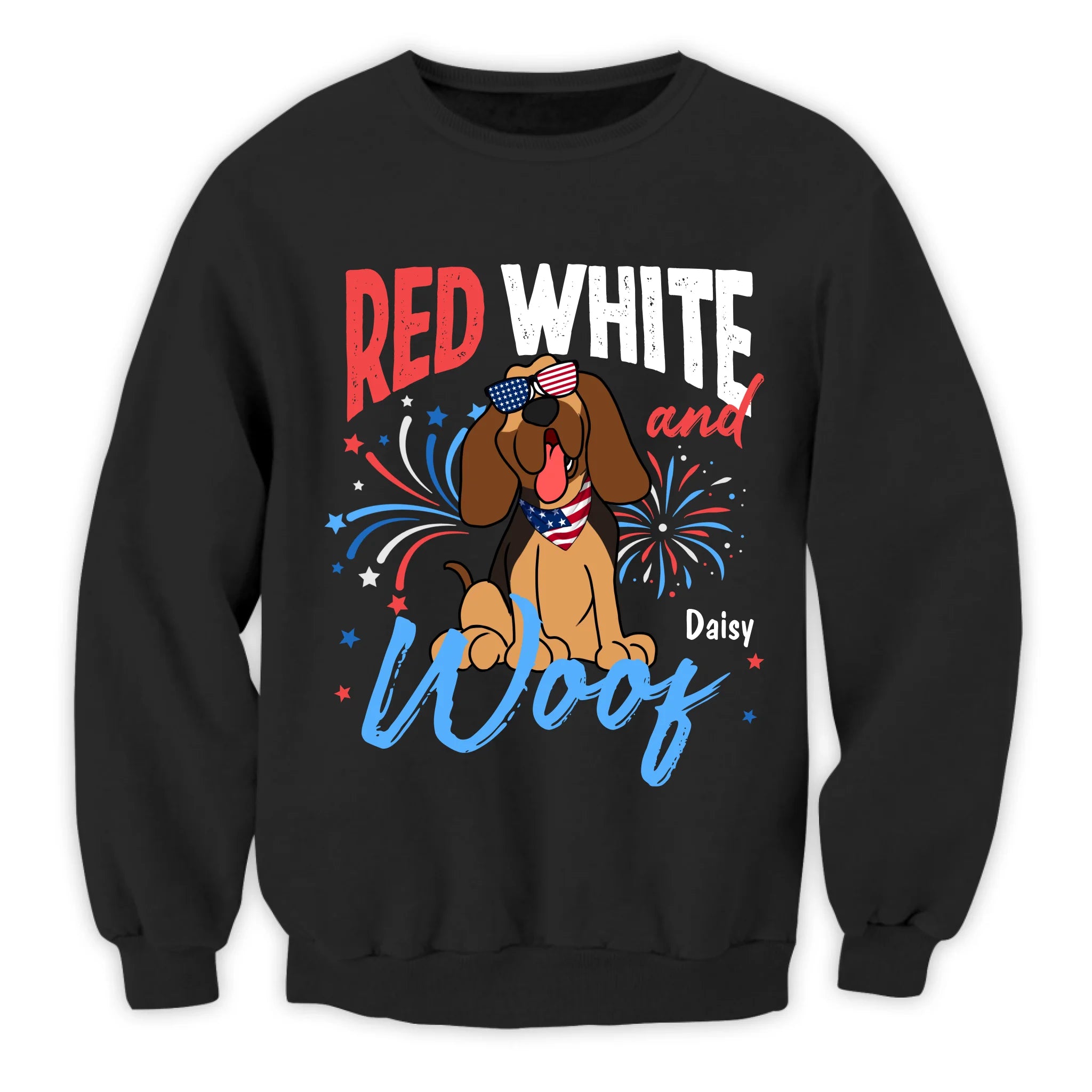 Red White And Woof - Personalized T-Shirt, Gift For 4th Of July