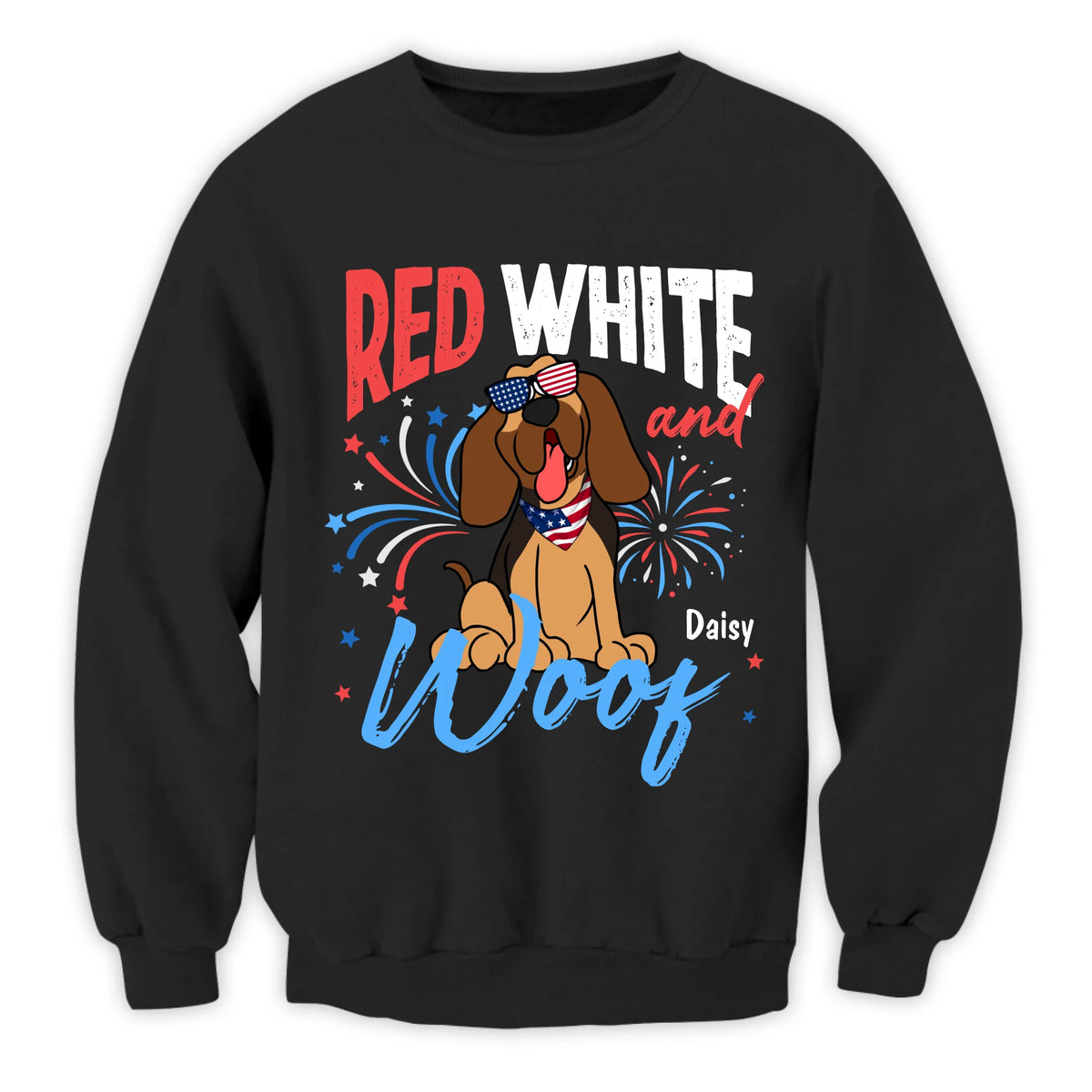 Red White And Woof - Personalized T-Shirt, Gift For 4th Of July