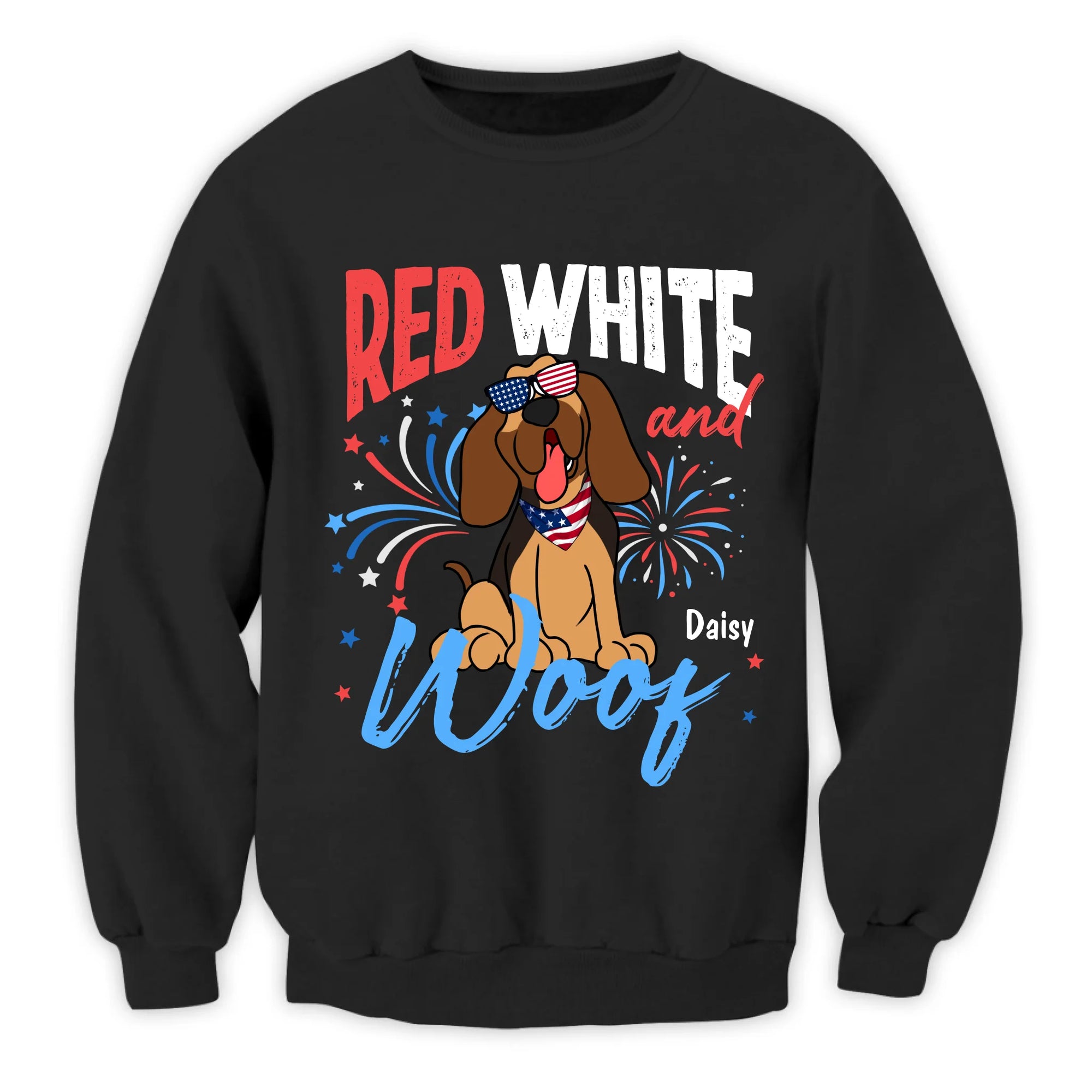 Red White And Woof - Personalized T-Shirt, Gift For 4th Of July