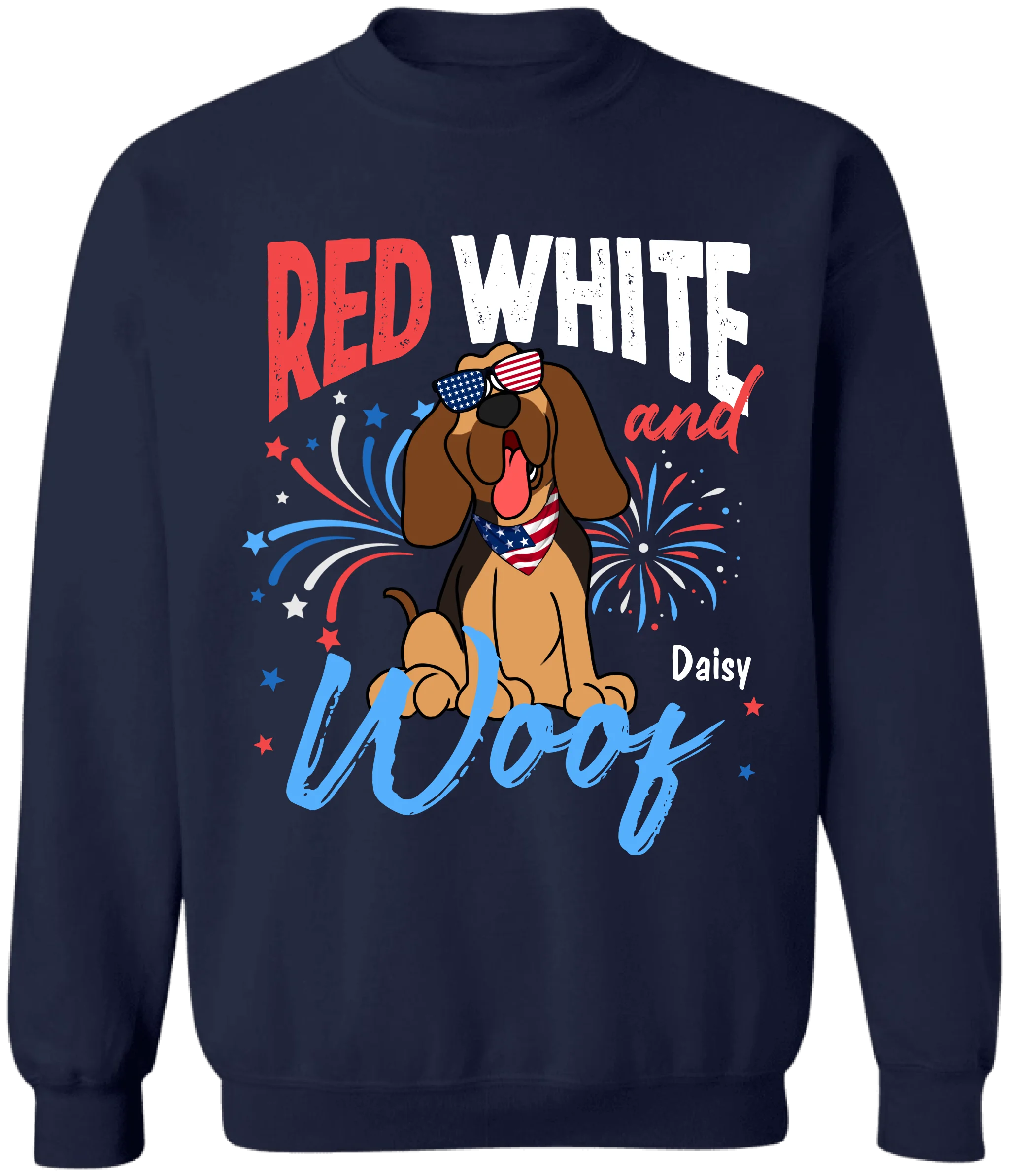 Red White And Woof - Personalized T-Shirt, Gift For 4th Of July