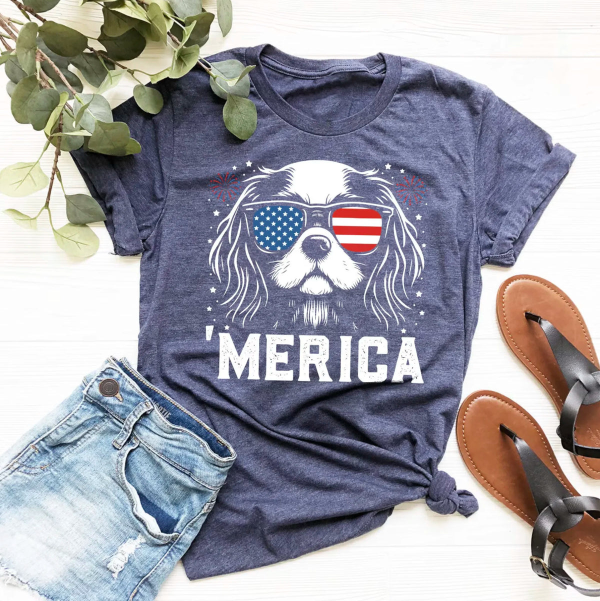 Dog &#39;Merica - Personalized T-Shirt, 4th Of July Dog Gift