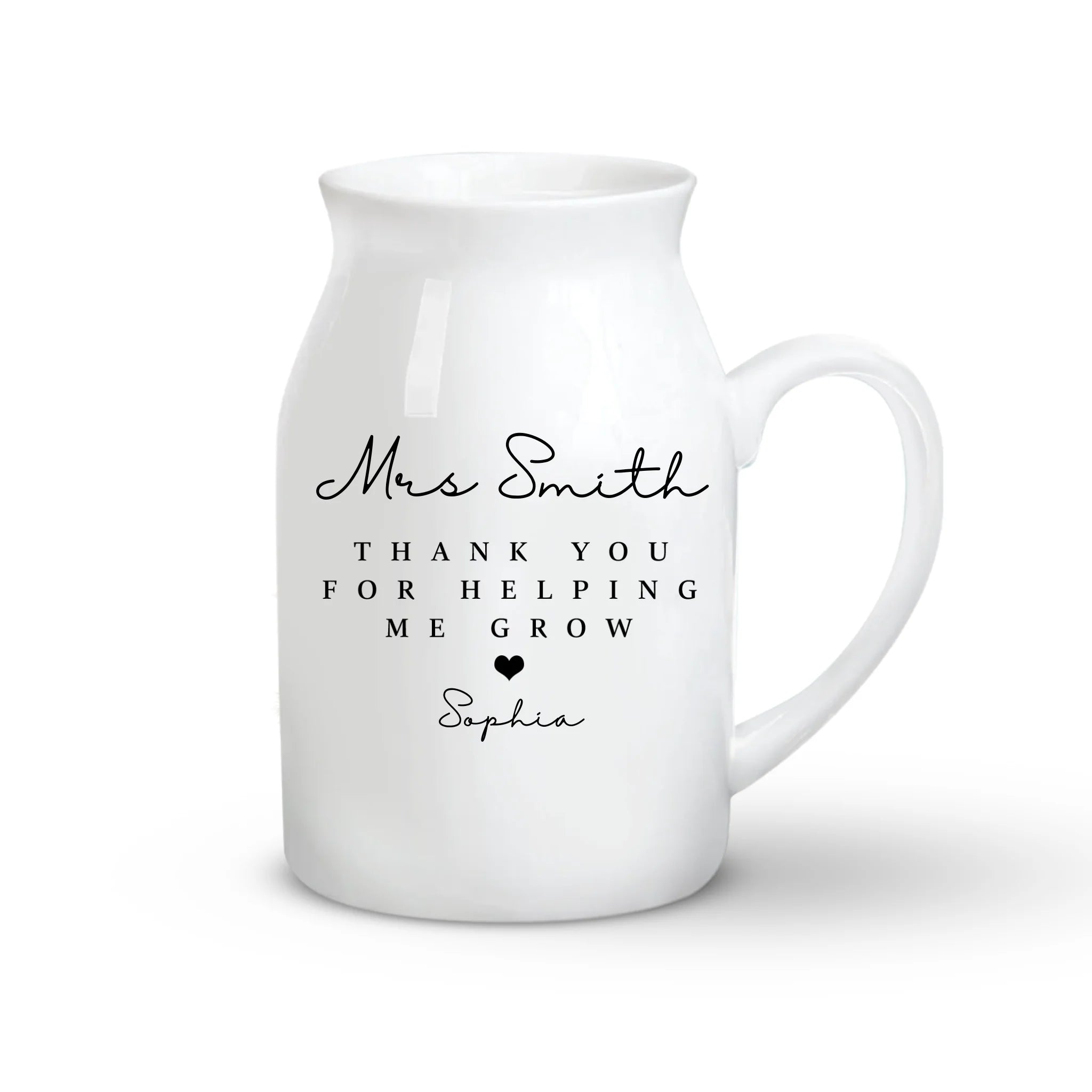 Thank You For Helping Me Grow - Personalized Flower Vase, End Of Year Gift, Thank You Gift