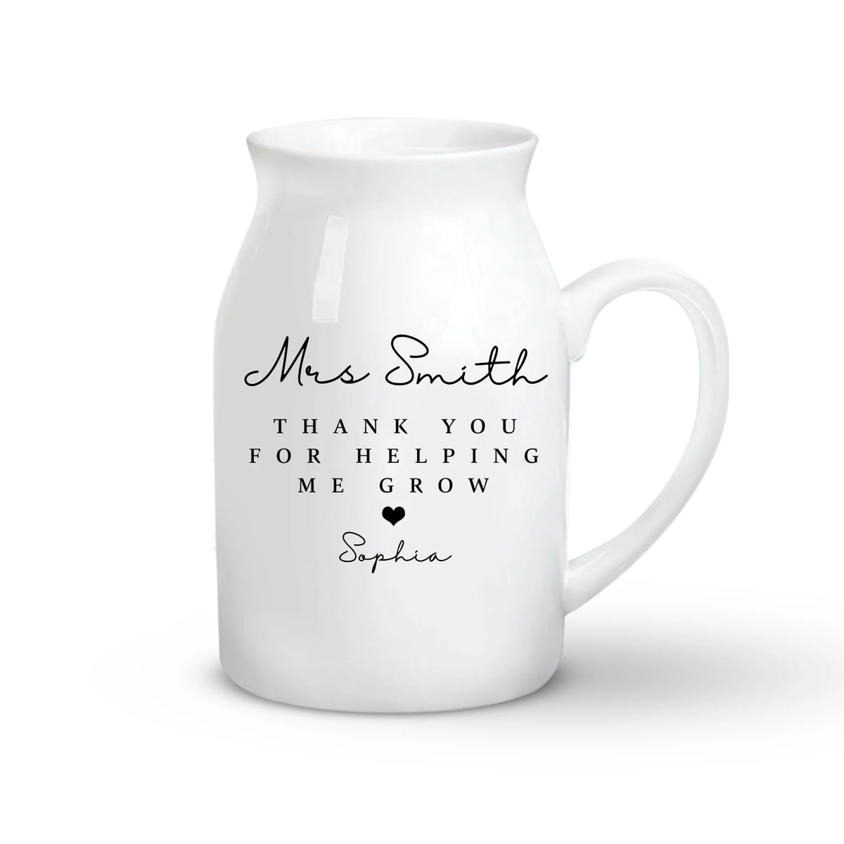 Thank You For Helping Me Grow - Personalized Flower Vase, End Of Year Gift, Thank You Gift