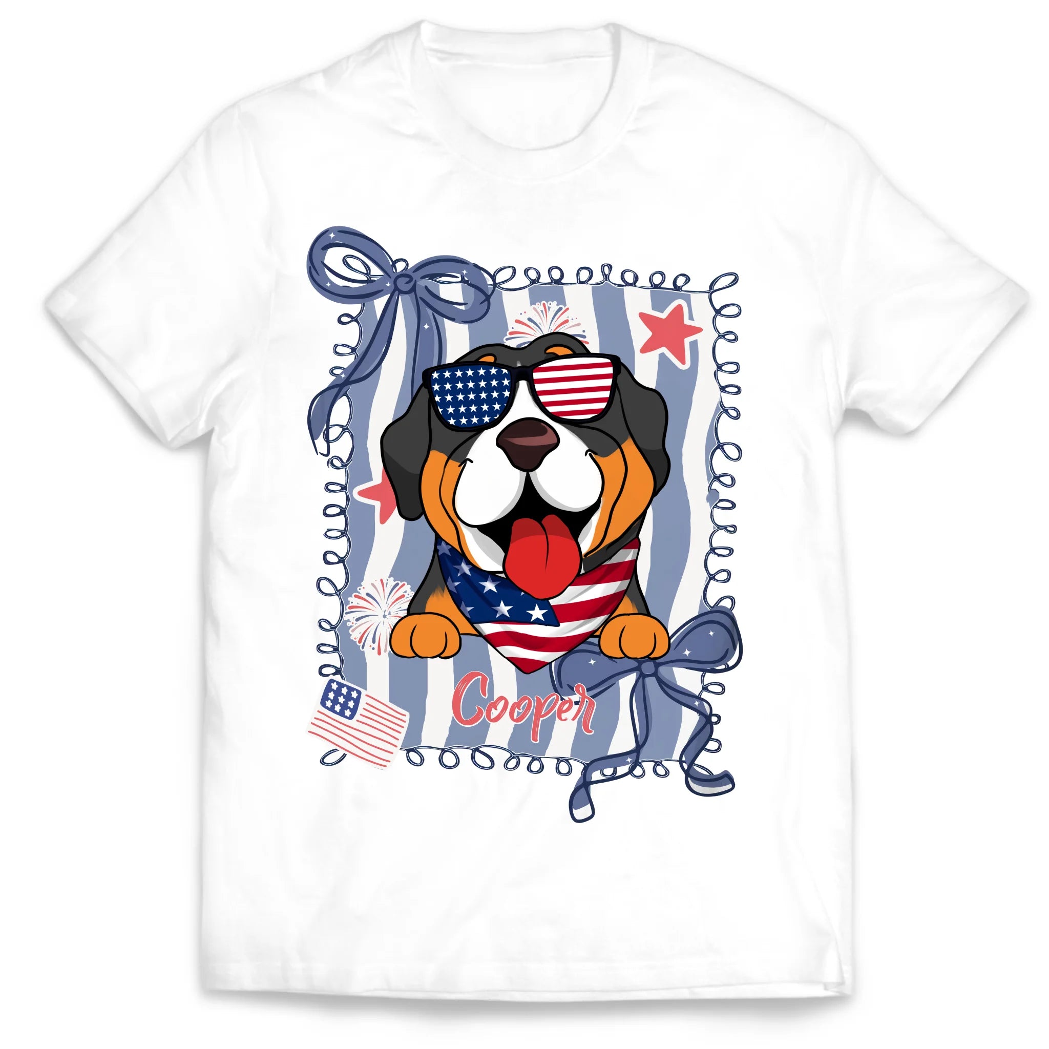 4th of July Custom Dog - Personalized T-shirt, Custom Gift for Dog Lover, Independence Day Gift