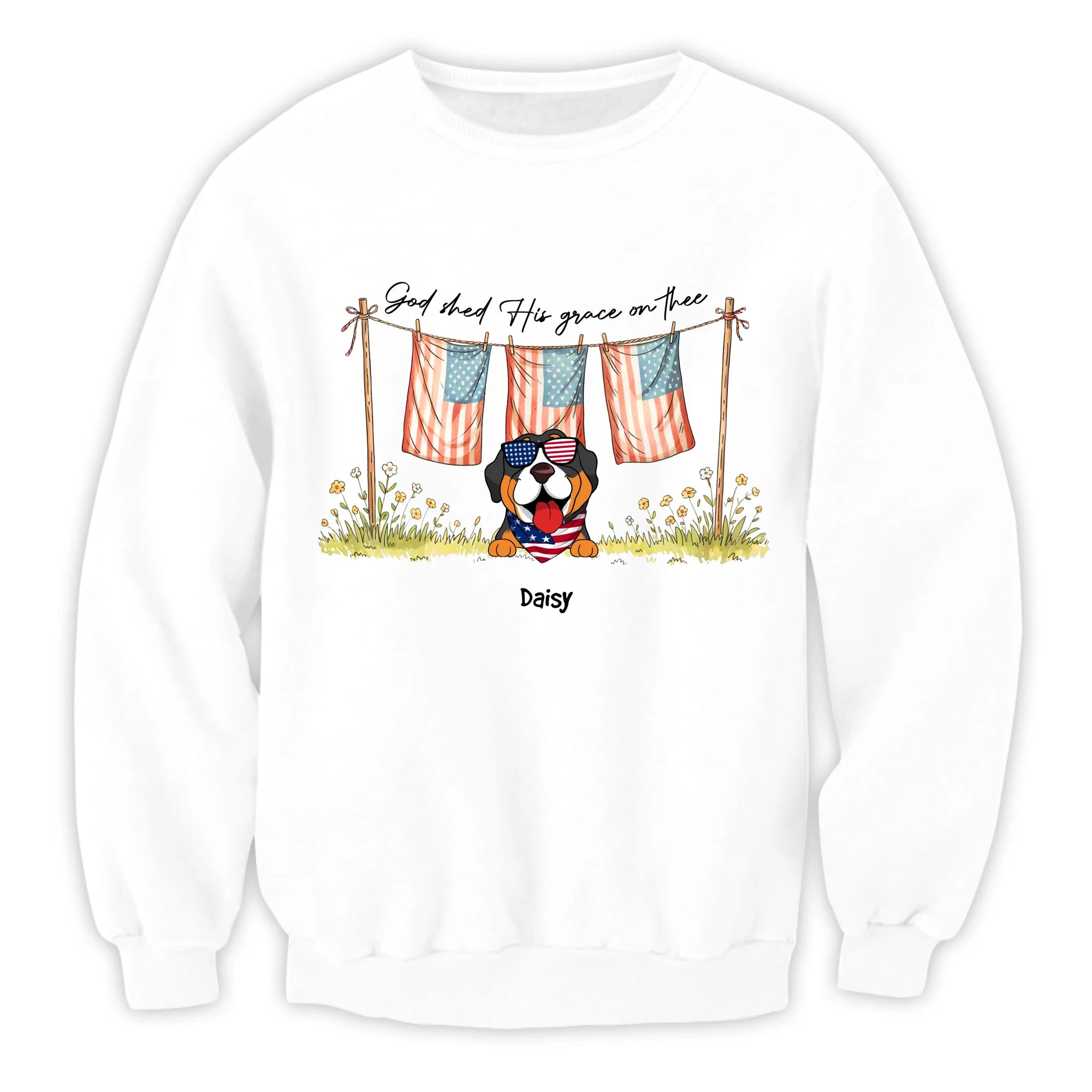 God Shed His Grace On Thee - Personalized T-shirt, 4th of July Gift, Shirt for Dog Lover