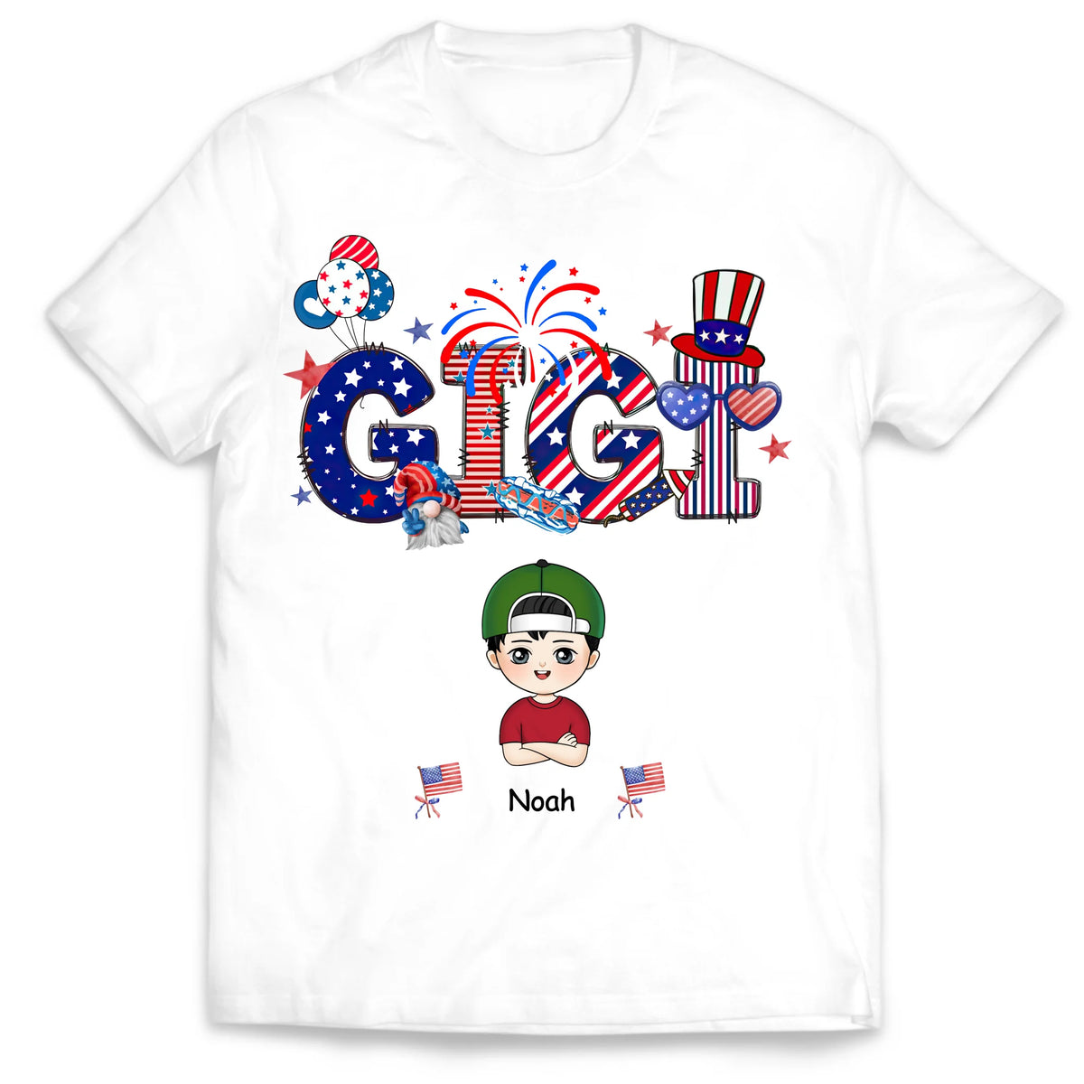 Patriotic 4th Of July - Personalized T-Shirt, Gift For Mom/ Grandma, 4th Of July