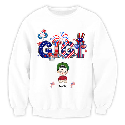Patriotic 4th Of July - Personalized T-Shirt, Gift For Mom/ Grandma, 4th Of July