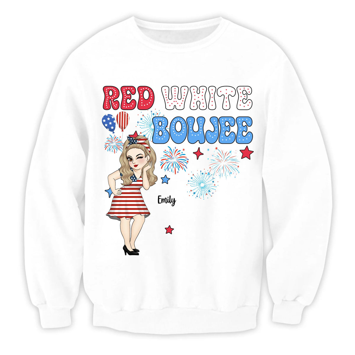 Red White and Boujee - Personalized Tshirt, Happy 4th of July Shirt, Independence Day Gift