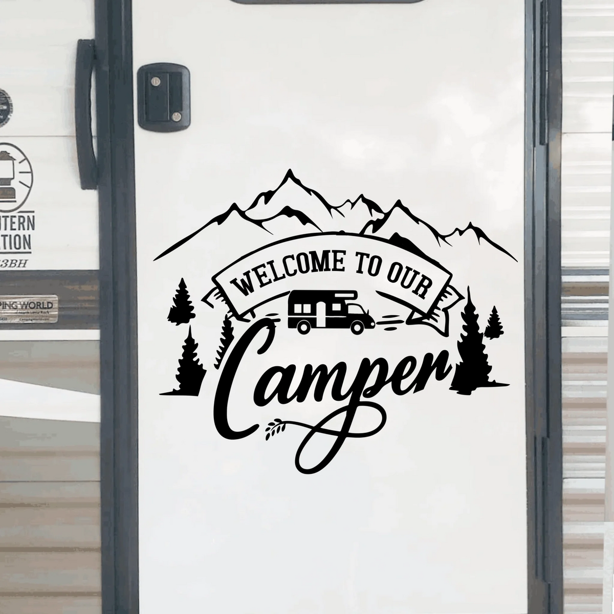 Welcome To Our Camper - Personalized Decal, Camping Decor For RVs