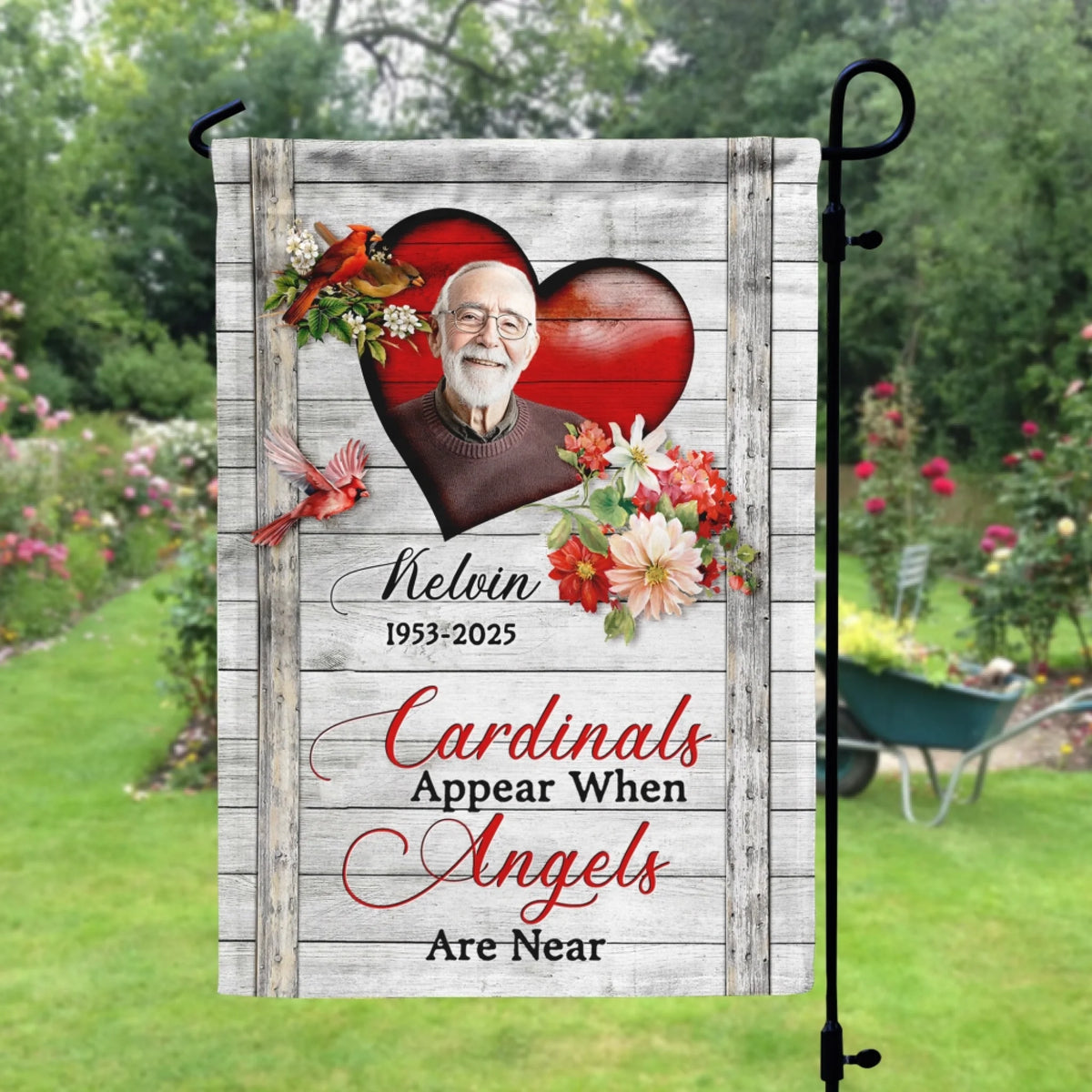 Cardinals Appear When Angels Are Near - Personalized Garden Flag, Memorial Gift For Loss Of Loved One