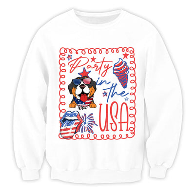 Party In The USA - Personalized T-Shirt, Funny Dog 4th of July Tee, Gift for Dog Lovers