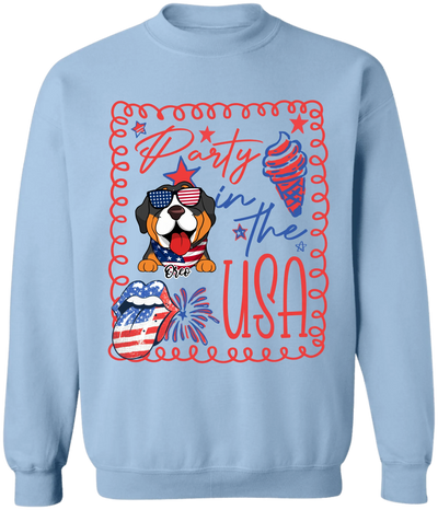 Party In The USA - Personalized T-Shirt, Funny Dog 4th of July Tee, Gift for Dog Lovers