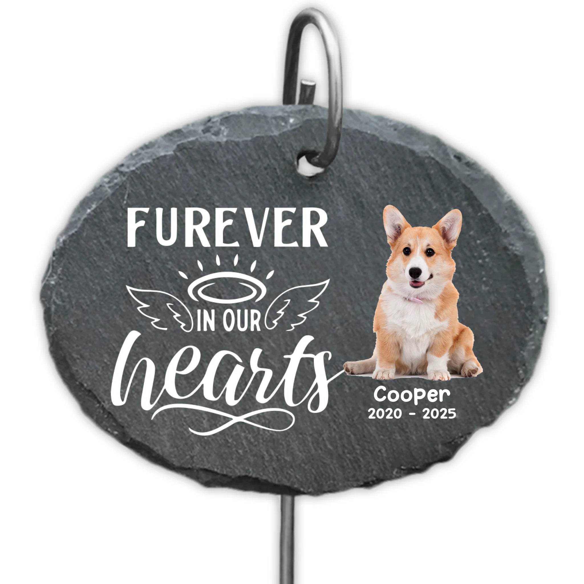 Furever in our Hearts - Personalized Garden Slate, Memorial Gift For Pet Lover