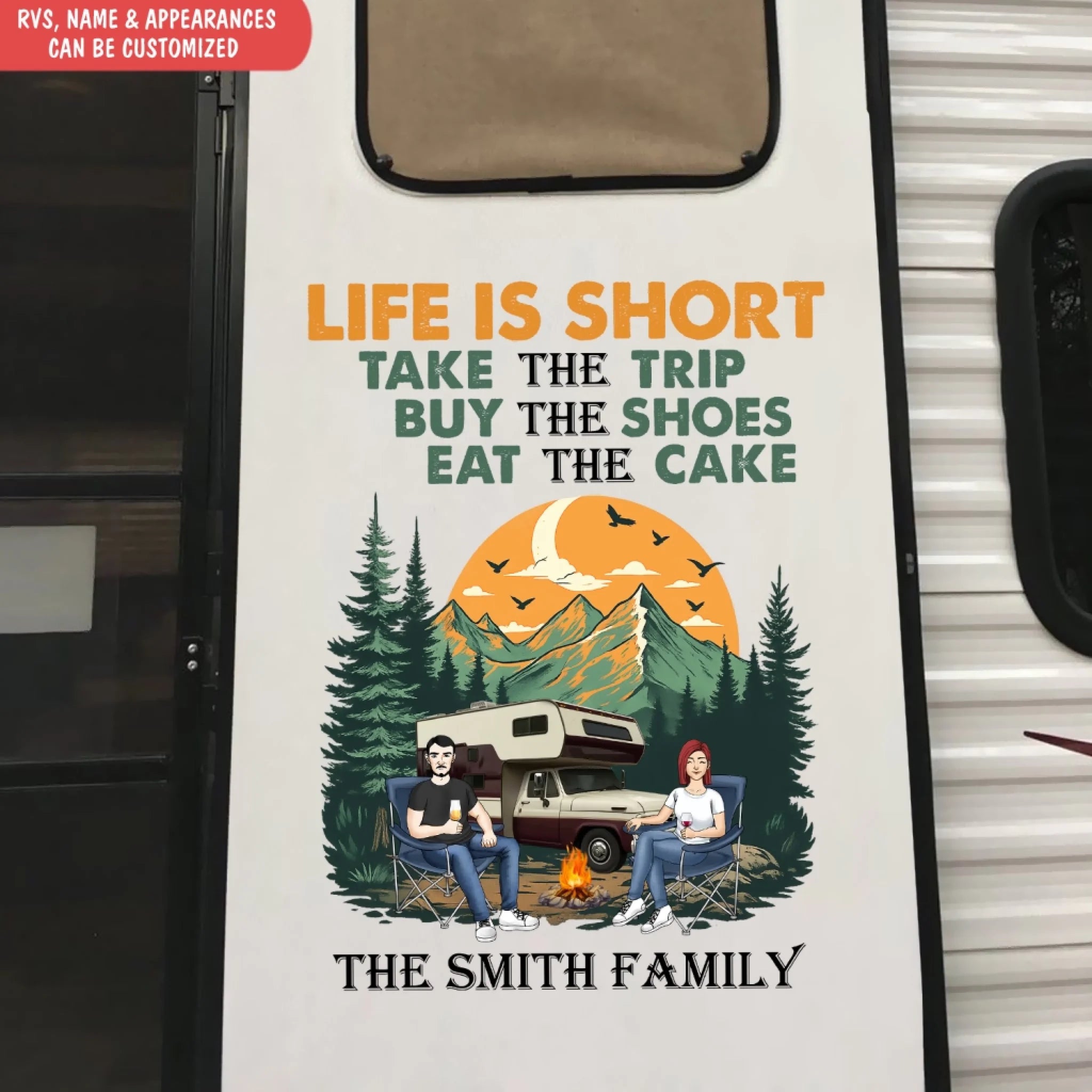 Life Is Short Take A Trip - Personalized Decal, Gift For Campers, Rvs Decoration