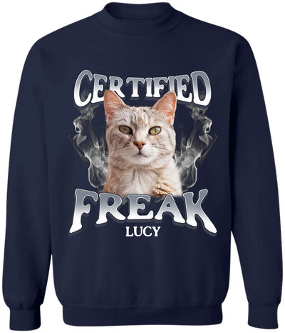 Certified Freak - Personalized T-Shirt, Gift For Cat Lover, Funny Gift