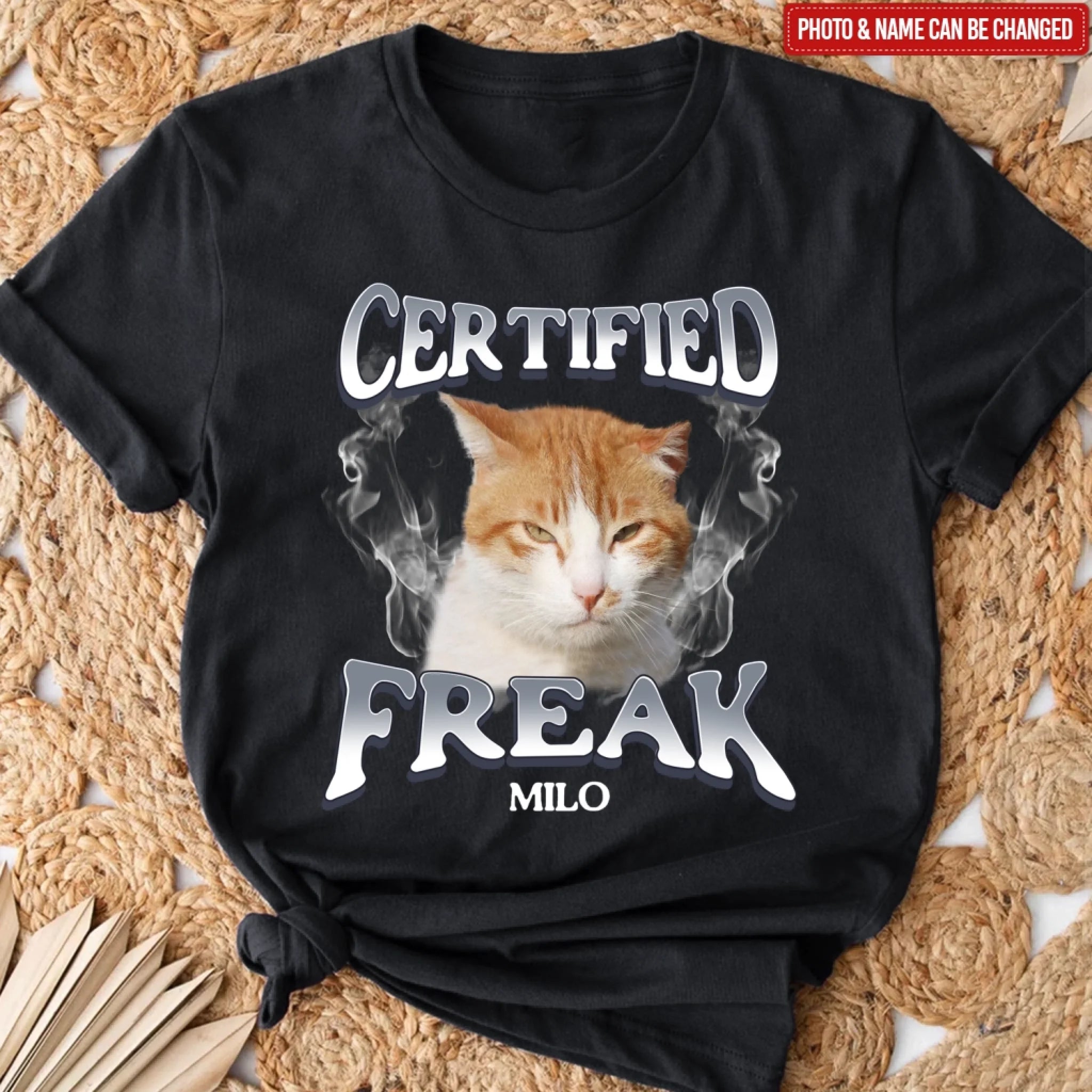 Certified Freak - Personalized T-Shirt, Gift For Cat Lover, Funny Gift