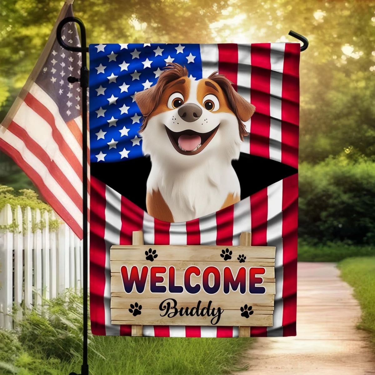 Welcome Dog 4th Of July  mk 1