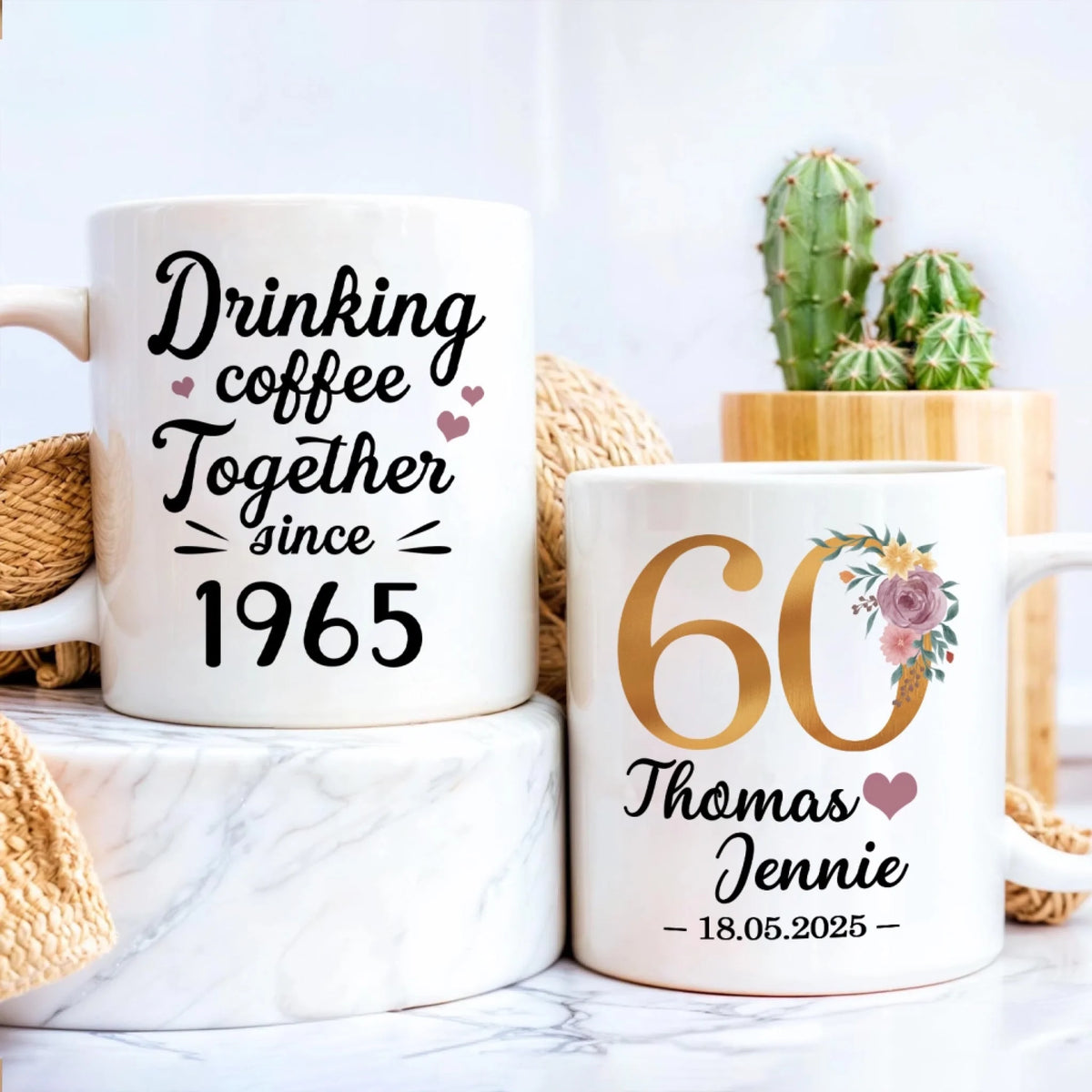 Drinking Coffee Together Since Anniversary Mug mk 3
