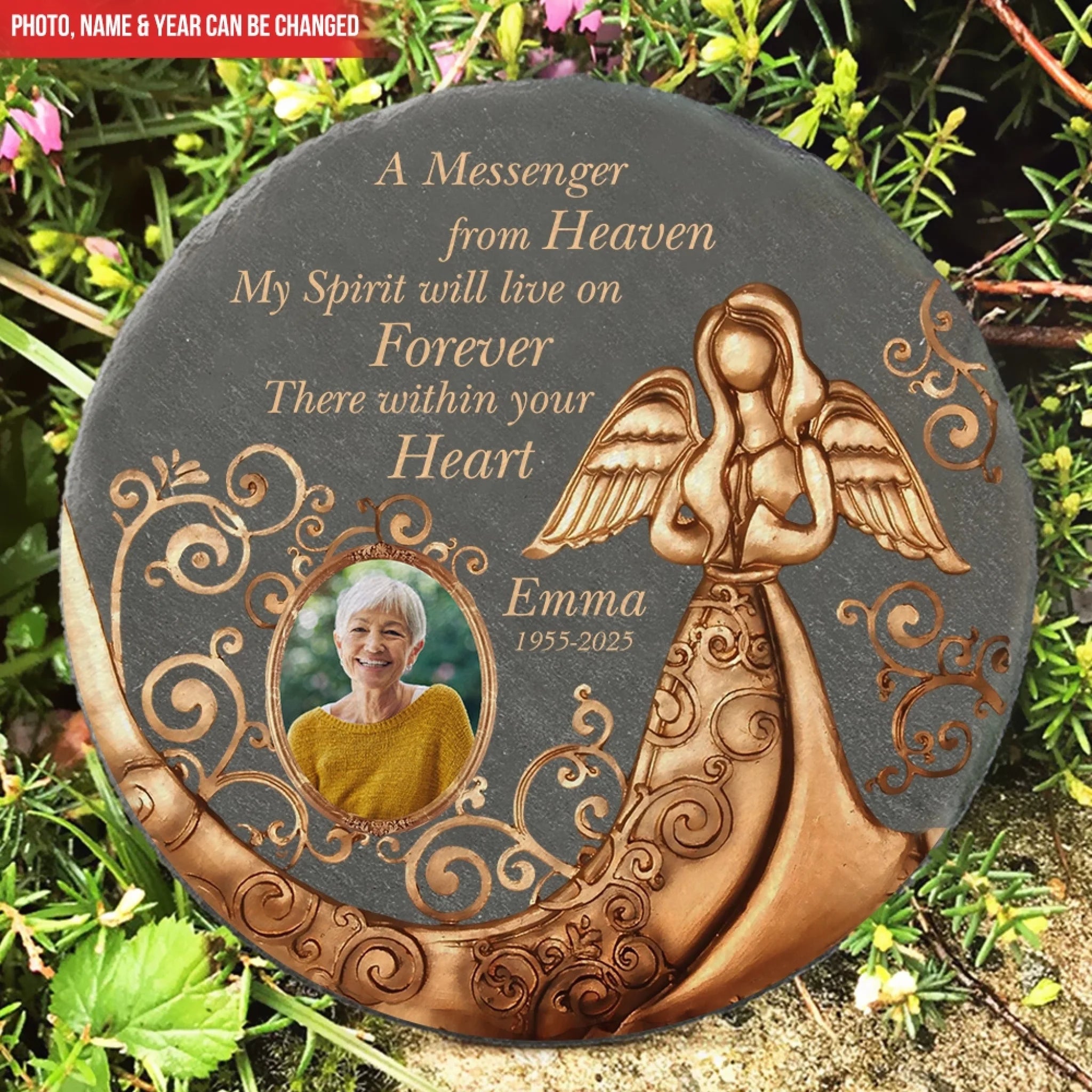 My Spirit Will Live On Forever There Within Your Heart - Personalized Memorial Stone, Memorial Gift, Remembrance Gift