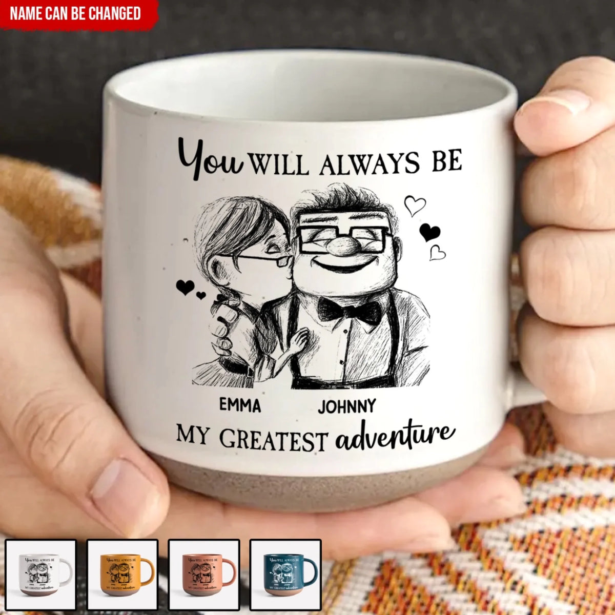 My Greatest Adventure - Personalized Pottery Mug, Couple Gift, Gift For Him/ For Her