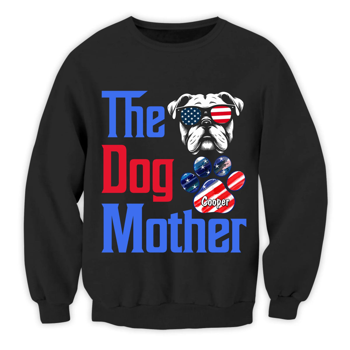 The Dog Mother 4th of July US Flag Star - Personalized T-Shirt, Independence Day Gift for Dog Mom/Dog Dad