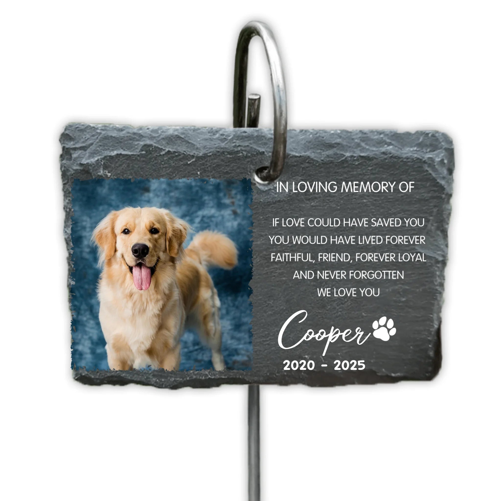 Faithful Friends Forever Royal - Personalized Garden Slate, Memorial Gift For Loss Of Pet