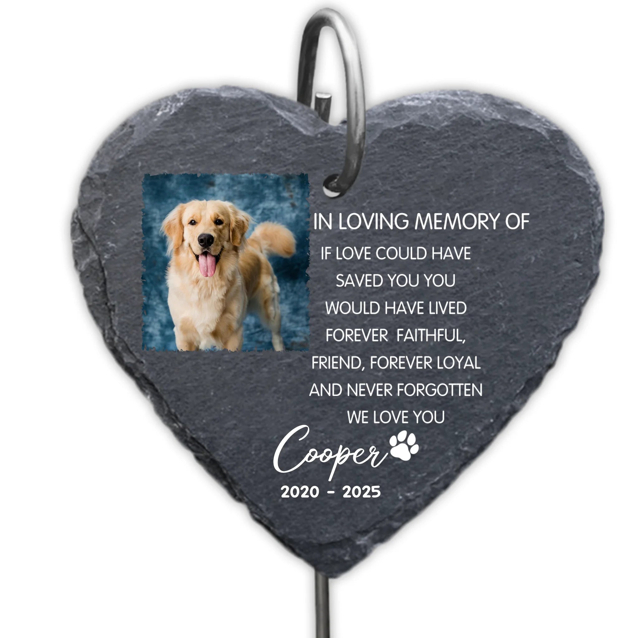Faithful Friends Forever Royal - Personalized Garden Slate, Memorial Gift For Loss Of Pet