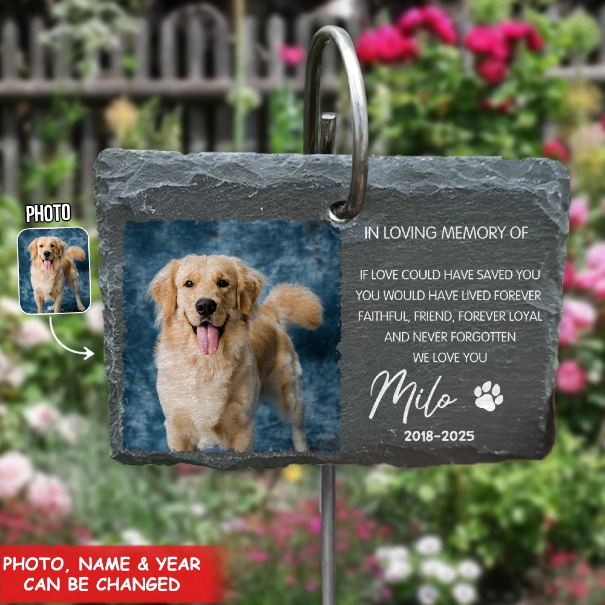 Faithful Friends Forever Royal - Personalized Garden Slate, Memorial Gift For Loss Of Pet
